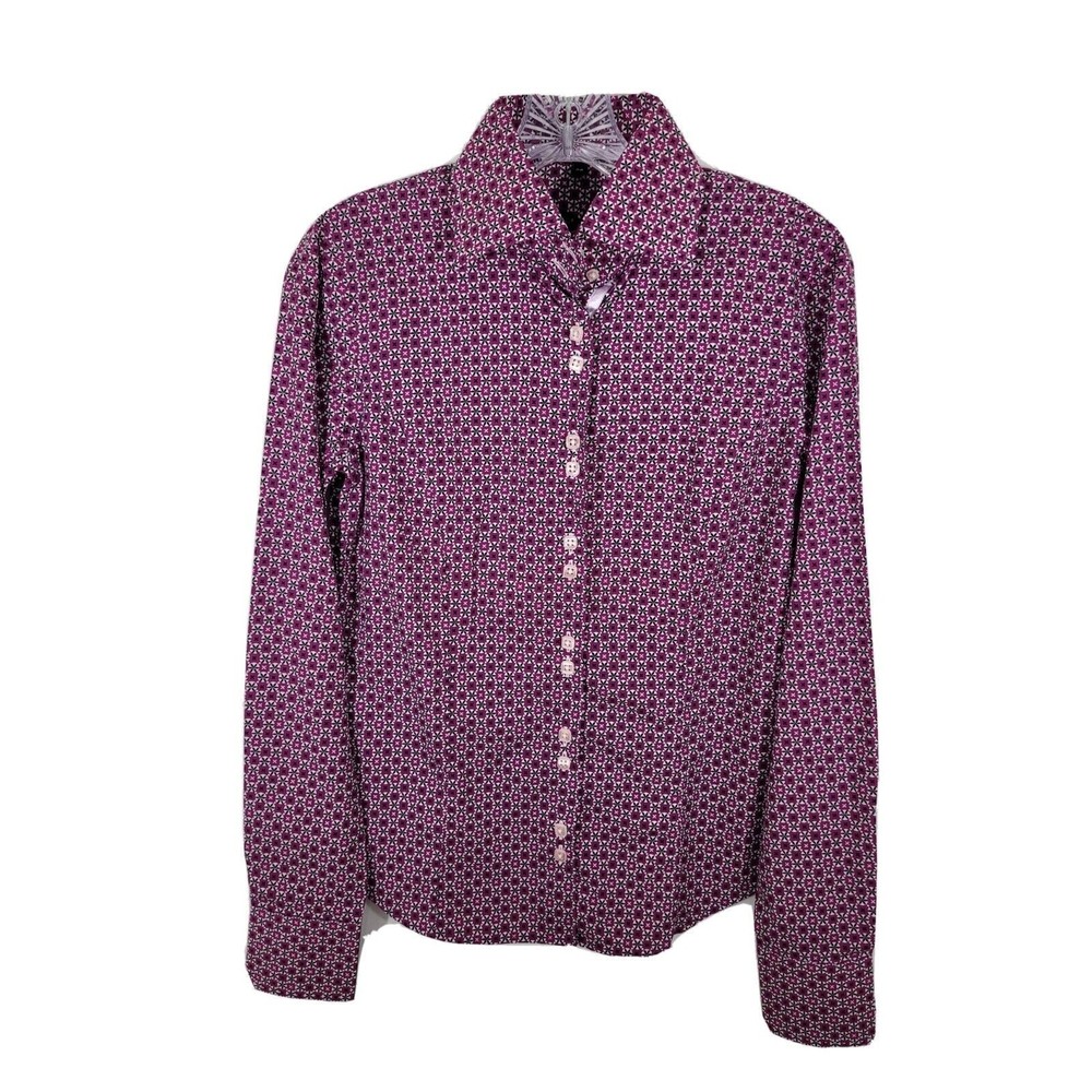 NWT Jared Lang Size Small Women's raspberry Long Sleeve Button-Down Shirt